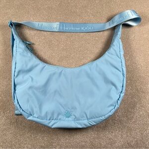 House of Harlow 1960 Crescent Moon Nylon Puffy Powder Blue Crossbody Bag